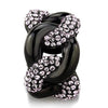 WildKlass Stainless Steel Ring IP Black Women Top Grade Crystal Light Amethyst-WildKlass Jewelry