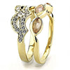 WildKlass Stainless Steel Ring IP Gold Women Synthetic Light Peach-WildKlass Jewelry