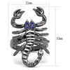 WildKlass Stainless Steel Ring IP Light Black (IP Gun) Women Top Grade Crystal Sapphire-WildKlass Jewelry