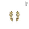 Pair of CZ Paved Olive Leaf Prepacked WildKlass Ear Crawler/Ear Climber-WildKlass Jewelry