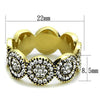WildKlass Stainless Steel Ring IP Gold Women Top Grade Crystal Clear-WildKlass Jewelry