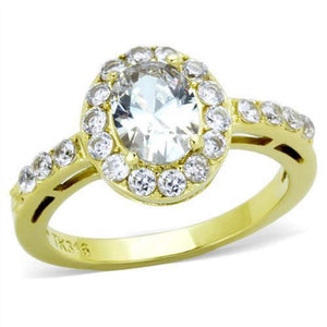 WildKlass Stainless Steel Ring IP Gold Women AAA Grade CZ Clear-WildKlass Jewelry