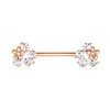 Rose Gold Plated Flower Fields WildKlass Nipple Bar-WildKlass Jewelry