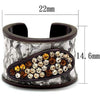 WildKlass Stainless Steel Ring IP Dark Brown (IP Coffee) Women Top Grade Crystal Multi Color-WildKlass Jewelry