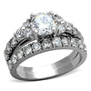 WildKlass Stainless Steel Western Ring High Polished (no Plating) Women AAA Grade CZ Clear-WildKlass Jewelry