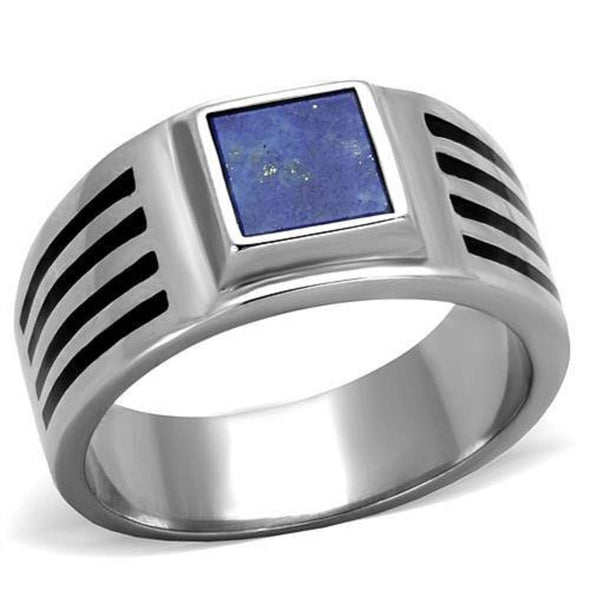 WildKlass Stainless Steel Ring High Polished (no Plating) Men Precious Stone Montana-WildKlass Jewelry