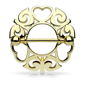 Tribal Hearts Hollow WildKlass Nipple Shield WildKlass Barbell-WildKlass Jewelry