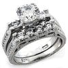 WildKlass Stainless Steel Ring Rhodium Women AAA Grade CZ Clear-WildKlass Jewelry