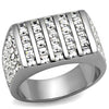 WildKlass Stainless Steel Ring High Polished (no Plating) Men Top Grade Crystal Clear-WildKlass Jewelry