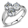 WildKlass Stainless Steel Ring High Polished Women AAA Grade CZ Clear-WildKlass Jewelry