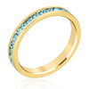 WildKlass Stylish Stackables Aqua Crystal Gold Ring-WildKlass Jewelry