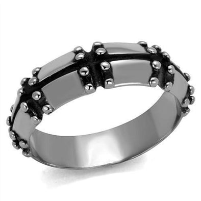 WildKlass Stainless Steel Ring High Polished Men Epoxy Jet-WildKlass Jewelry