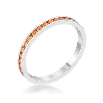 WildKlass 0.5ct Orange CZ Stainless Steel Eternity Band-WildKlass Jewelry