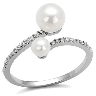 WildKlass Brass Ring Rhodium Women Synthetic White-WildKlass Jewelry
