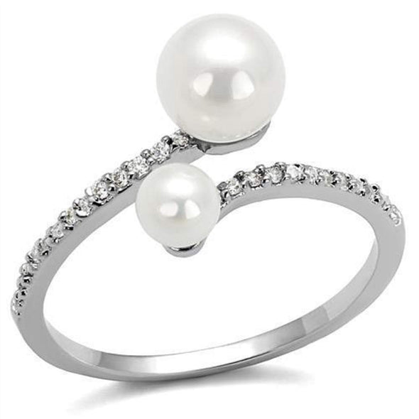 WildKlass Brass Ring Rhodium Women Synthetic White-WildKlass Jewelry