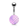 Casted Steel Fish Scale 316L Surgical Steel WildKlass Belly Button Navel Rings-WildKlass Jewelry