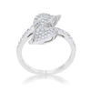 WildKlass 0.1ct CZ Rhodium Plated Leaf Wrap Ring-WildKlass Jewelry