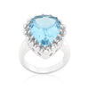 WildKlass Solitaire Blue Topaz Cocktail Ring-WildKlass Jewelry