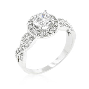 WildKlass Round Cut Halo Engagement Ring-WildKlass Jewelry