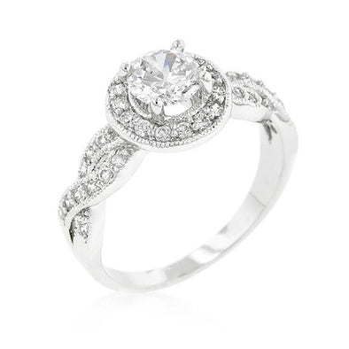 WildKlass Round Cut Halo Engagement Ring-WildKlass Jewelry