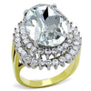 WildKlass Stainless Steel Ring Two-Tone IP Gold Women Top Grade Crystal Clear-WildKlass Jewelry