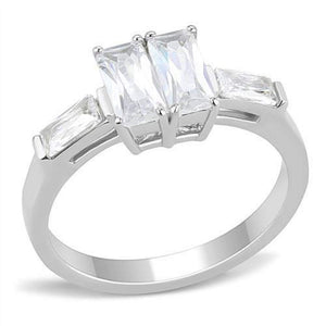 WildKlass Stainless Steel Ring High Polished Women AAA Grade CZ Clear-WildKlass Jewelry
