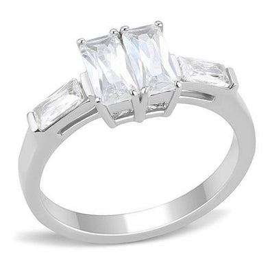 WildKlass Stainless Steel Ring High Polished Women AAA Grade CZ Clear-WildKlass Jewelry