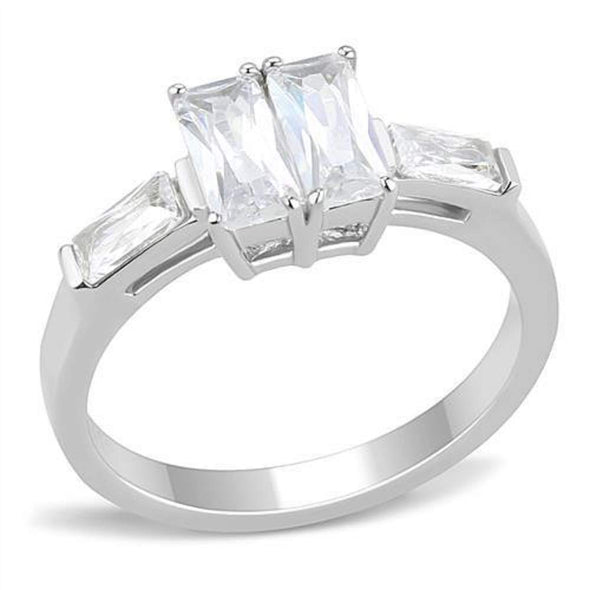 WildKlass Stainless Steel Ring High Polished Women AAA Grade CZ Clear-WildKlass Jewelry