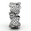 WildKlass Stainless Steel Valentine's Day Ring High Polished (no Plating) Women Top Grade Crystal Clear-WildKlass Jewelry