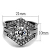 WildKlass Stainless Steel Ring High Polished Women AAA Grade CZ Clear-WildKlass Jewelry