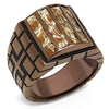 WildKlass Stainless Steel Ring IP Coffee Light Men Leather Multi Color-WildKlass Jewelry