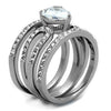 WildKlass Stainless Steel Ring High Polished (no Plating) Women AAA Grade CZ Clear-WildKlass Jewelry