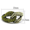 WildKlass Stainless Steel Ring IP Light Black (IP Gun) Women Top Grade Crystal Multi Color-WildKlass Jewelry