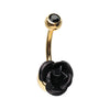 Golden & Rose Gold & Silver Bright Metal Rose Blossom Belly Button Ring-WildKlass Jewelry