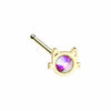 Black-GoldRose-Gold-Silver Iridescent Cat Silhouette Face L-Shape-Stud Nose Ring-WildKlass Jewelry