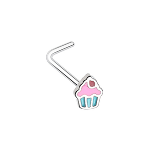 Icing to my Cupcake WildKlass L-Shape Nose Ring-WildKlass Jewelry