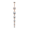 Silver & Golden & Rose Gold Crystalline Droplets Fall Belly Button Ring-WildKlass Jewelry