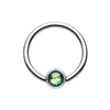 Colorline & Silver & Golden & Rose Gold Synthetic Opal Ball Steel Captive Bead Ring-WildKlass Jewelry