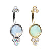 Silver & Gold Crop Circles Ornate Belly Button Ring-WildKlass Jewelry