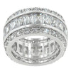 WildKlass Triple Row White Zircon Eternity Ring-WildKlass Jewelry