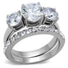 WildKlass Stainless Steel Ring High Polished Women AAA Grade CZ Clear-WildKlass Jewelry