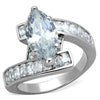 WildKlass Stainless Steel Ring High Polished (no Plating) Women AAA Grade CZ Clear-WildKlass Jewelry