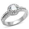 WildKlass Stainless Steel Ring High Polished Women AAA Grade CZ Clear-WildKlass Jewelry