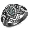 WildKlass Stainless Steel Ring IP Light Black (IP Gun) Women Top Grade Crystal Multi Color-WildKlass Jewelry