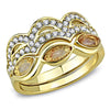 WildKlass Stainless Steel Ring IP Gold Women Synthetic Light Peach-WildKlass Jewelry