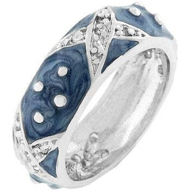 WildKlass Marbled Blue Enamel Ring-WildKlass Jewelry
