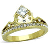 WildKlass WildKlass Stainless Steel Ring IP Gold Women AAA Grade CZ Clear-WildKlass Jewelry