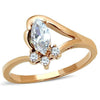 WildKlass Stainless Steel Ring IP Rose Gold Women AAA Grade CZ Clear-WildKlass Jewelry