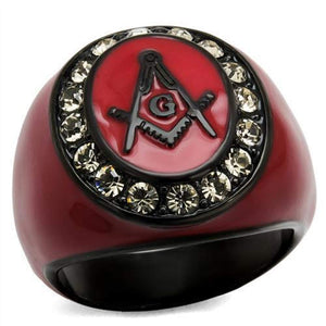 WildKlass Stainless Steel Ring IP Men Top Grade Crystal Black Diamond-WildKlass Jewelry