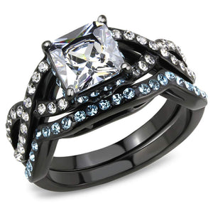 WildKlass Stainless Steel Ring IP Women AAA Grade CZ Clear-WildKlass Jewelry